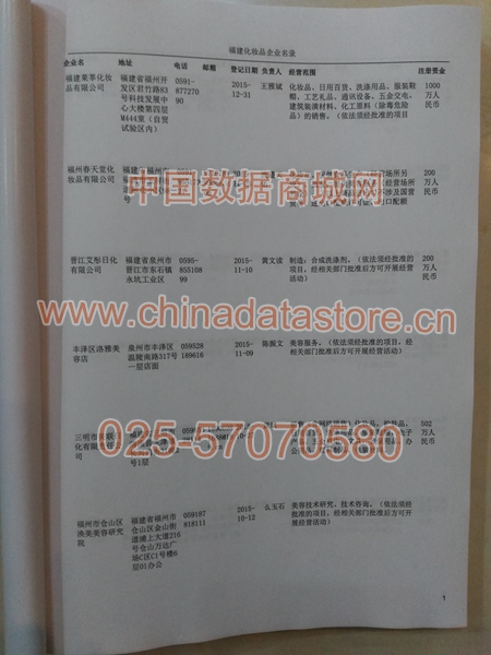 福建化妝品企業(yè)黃頁收錄了最新的福建化妝品企業(yè)名單，具有極高的營(yíng)銷價(jià)值，實(shí)實(shí)在在提高銷售業(yè)績(jī)
